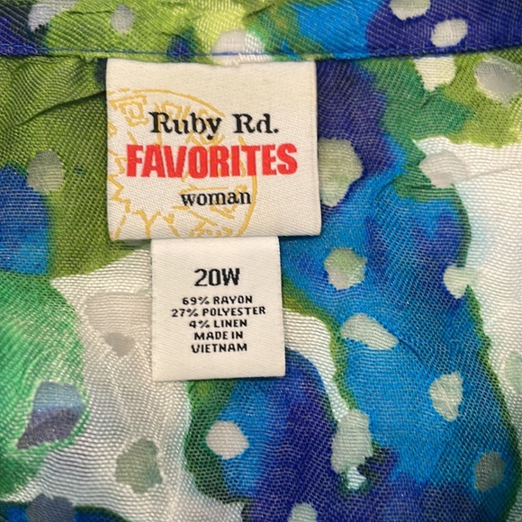 🌸Ruby Rd Favorites Jacket Size 20W 20 Semi-sheer Summer Blazer Front Zipper EUC - Picture 6 of 6
